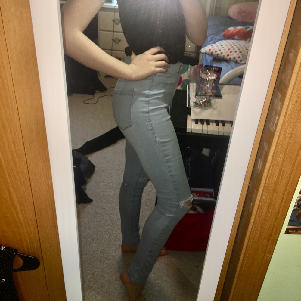 Light Blue Ripped Skinny Jeans